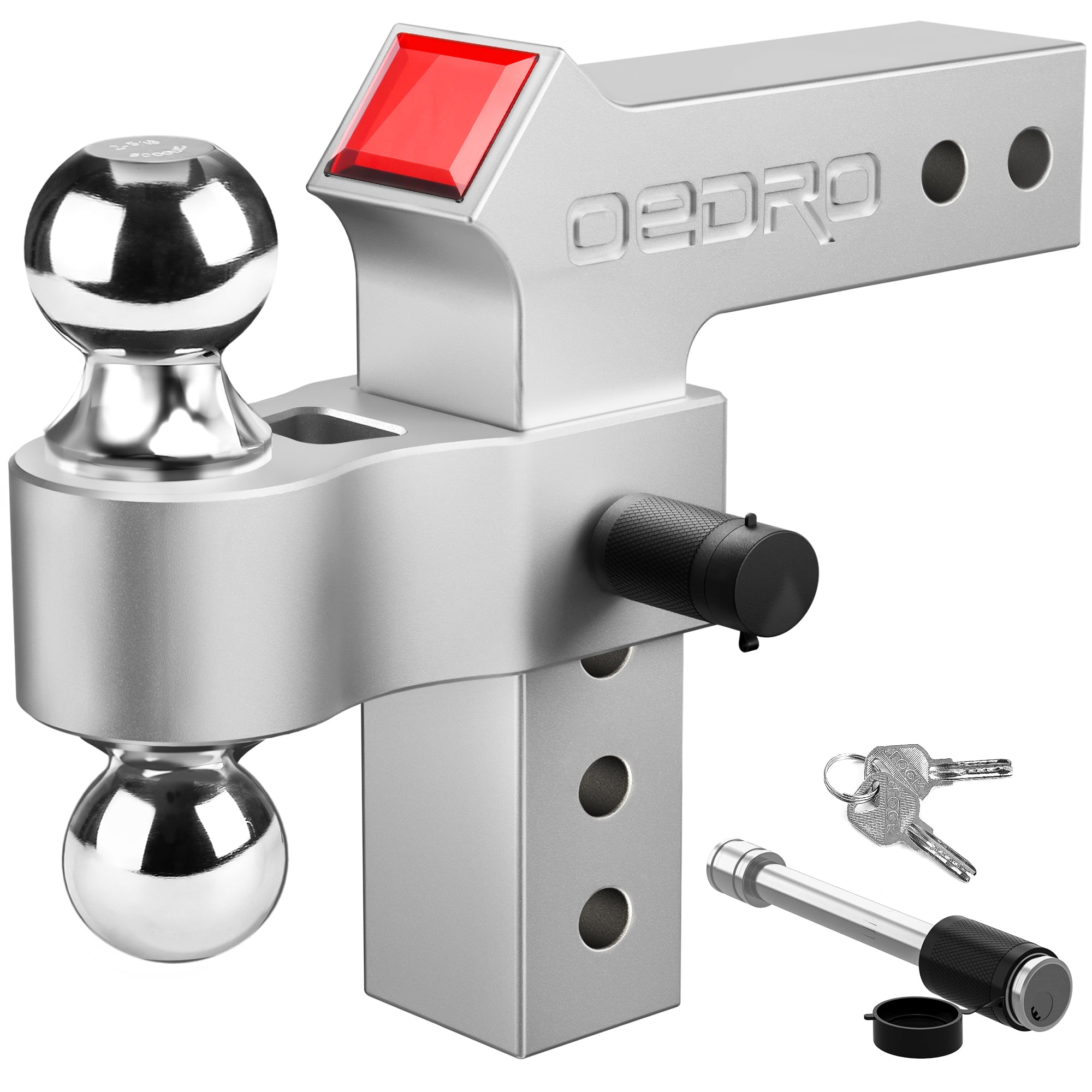 Ledkingdomus Adjustable Trailer Hitch, 6 Inch Drop Hitch Ball Mount