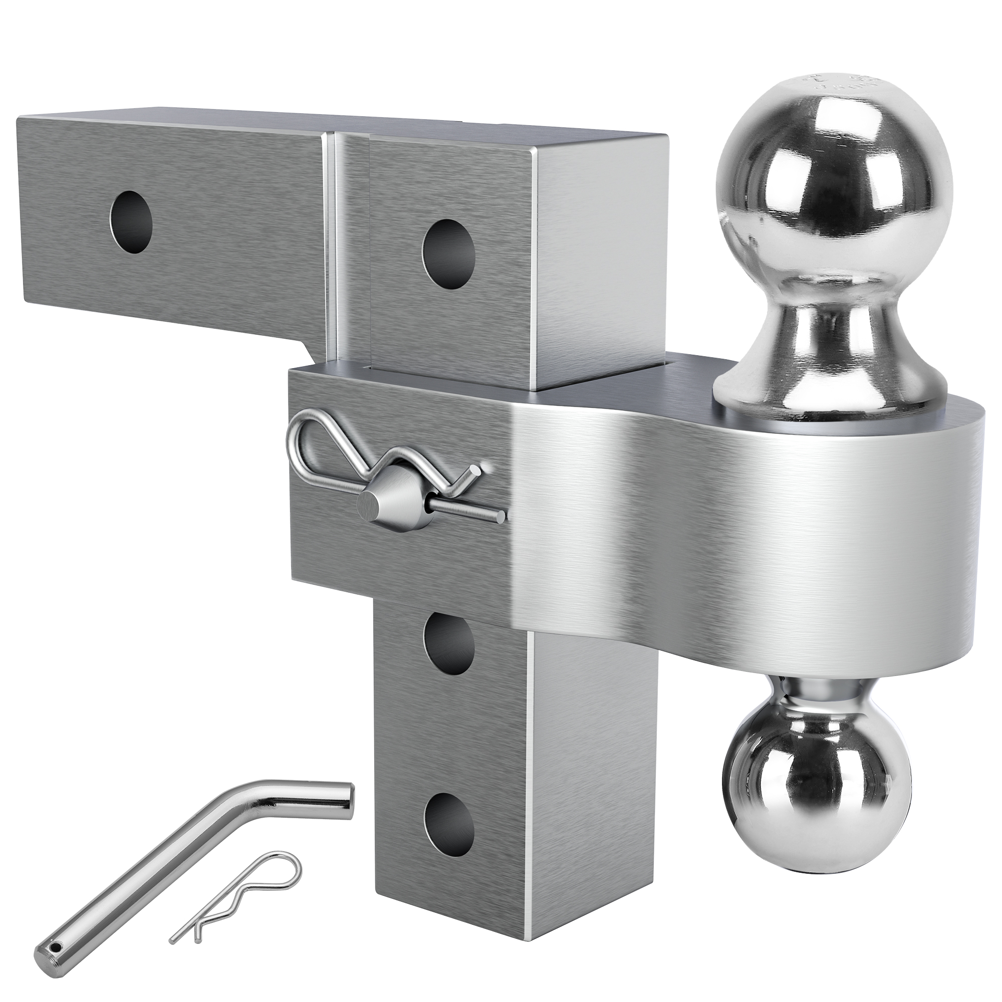 Ledkingdomus Adjustable Trailer Hitch, Fits 2'' Receiver, 6'' Drop