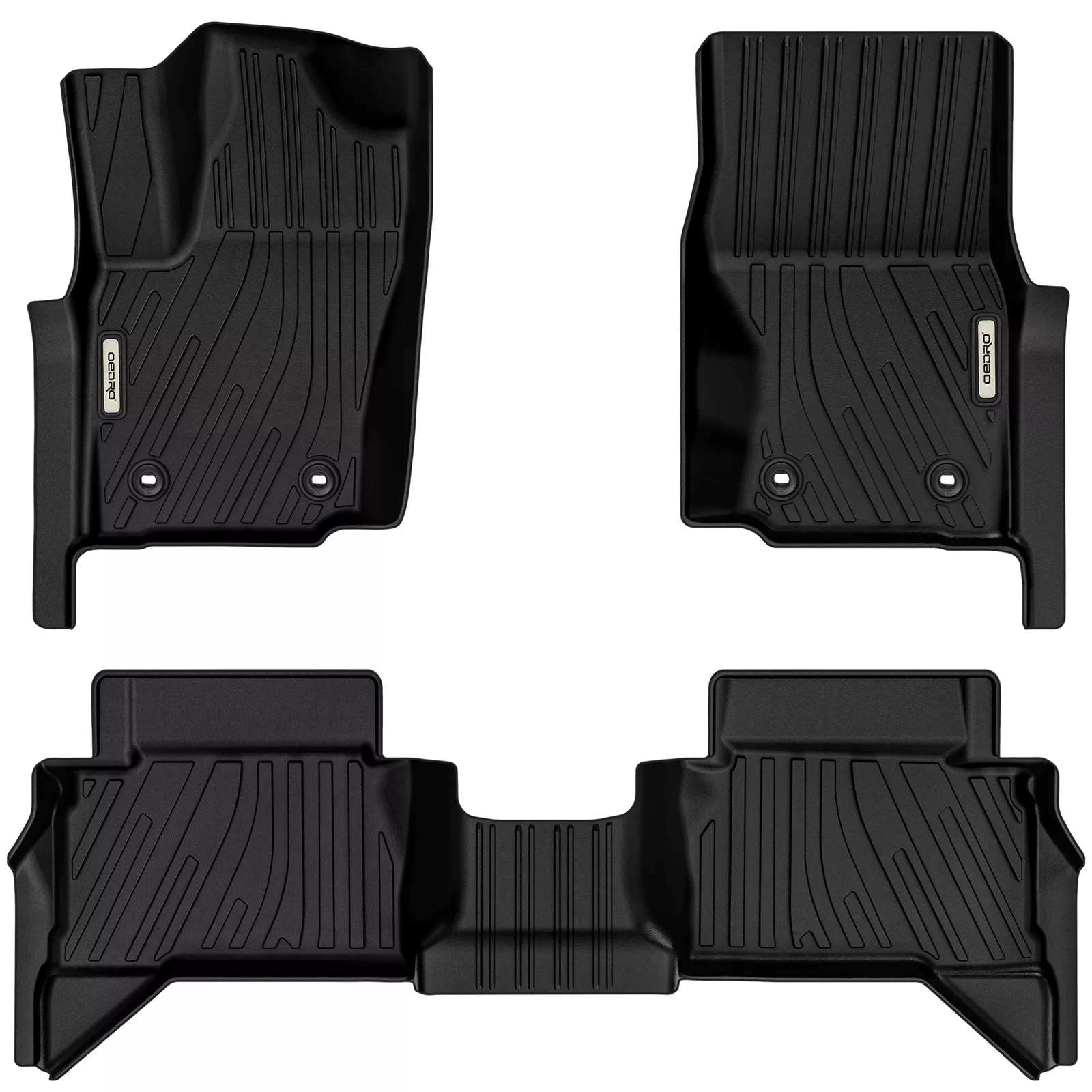 RVNI All Weather Floor Mats for Toyota Tacoma 2024 2025 Double Cab Fit TPE Floor Liners Front & Rear 2 Row (NOT for Hybrid)