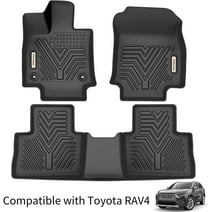 Ledkingdomus All Weather TPE Front And Rear 3-piece for 2019-2023 Toyota RAV4 NO Hybrid, 1st & 2nd Row Floor Mats Set