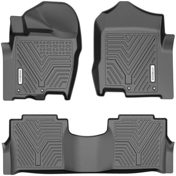 RVNI All Weather TPE Front And Rear 3Piece Car For 2017-2021 Nissan Titan Crew Cab Floor Mats Set