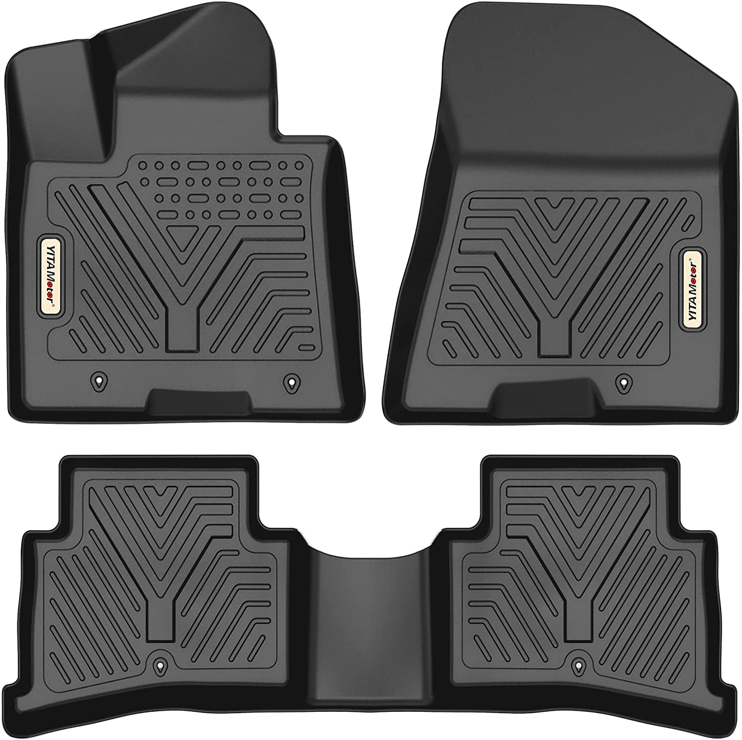 Ledkingdomus All Weather TPE Front And Rear Floor Mats Set for 2017-2022 Kia Sportage / 2019-2021 Hyundai Tucson 1st & 2nd Row