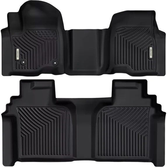 RVNI Floor Mats for 2019-2025 Chevrolet Silverado GMC Sierra 1500 & 2020-2025 2500HD 3500HD Crew Cab Bench Seat TPE All-Weather Protection Floor Liners