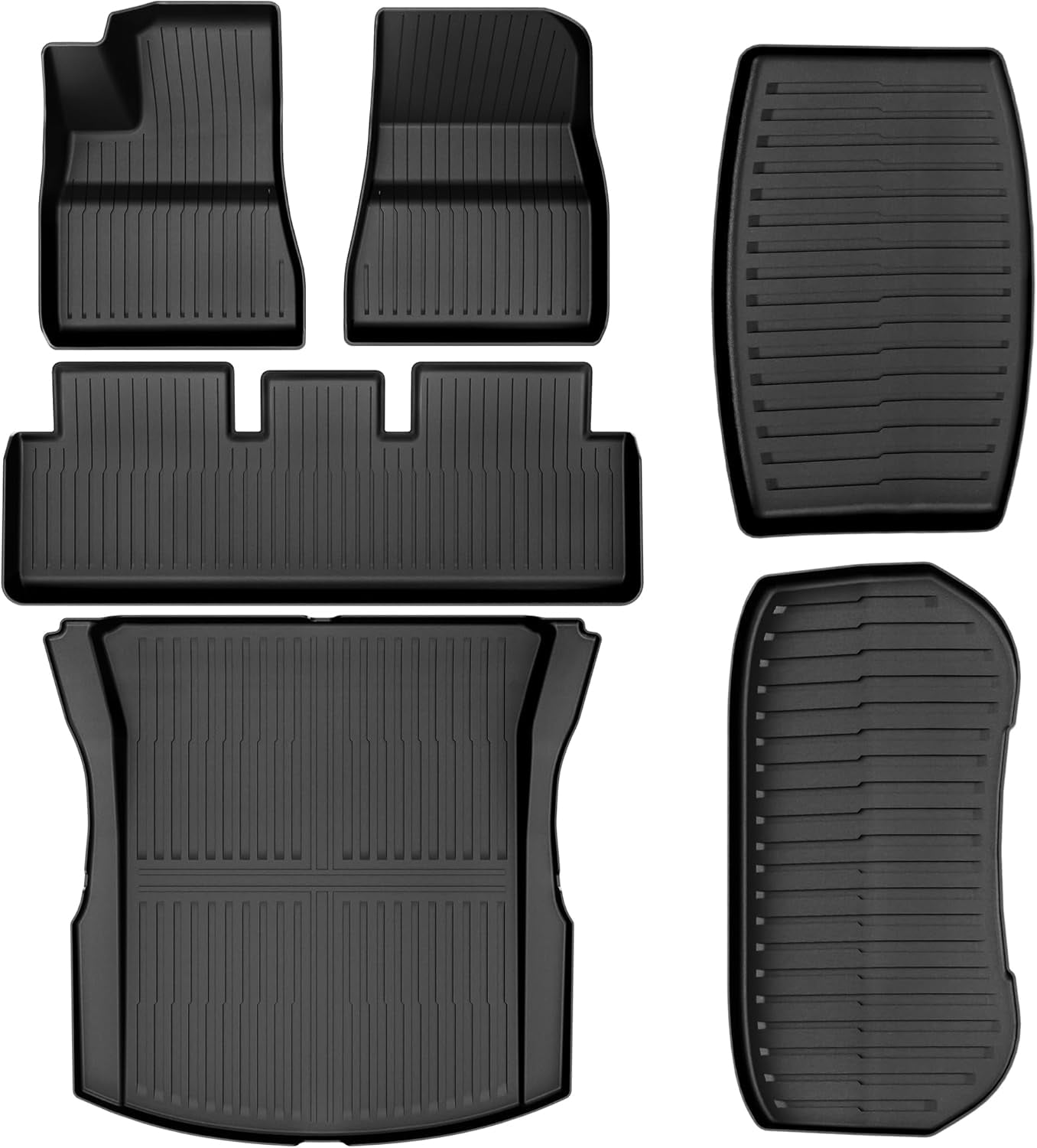 RVNI Floor Mats for 2024 2025 Tesla Model 3 Highland Full Cover Car Mats with Front Rear Cargo Mat TPE All-Weather Floor Mats Model 3 Accessories