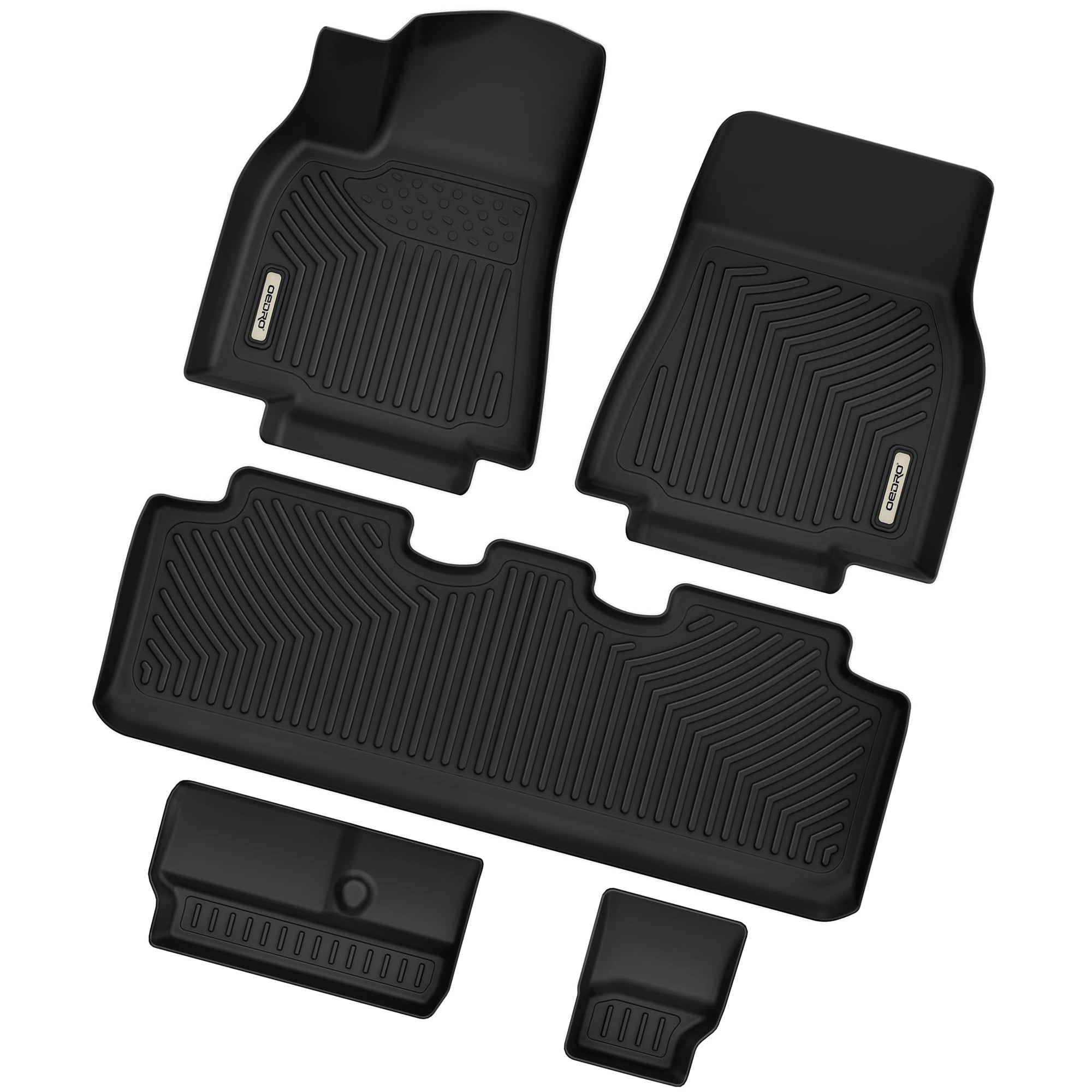 Ledkingdomus Floor Mats 3 Row Liner Set for 20202023 Tesla Model Y 7 Seats All Weather