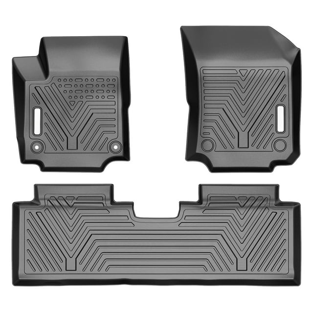 Ledkingdomus Floor Mats Set TPE 1st & 2nd Front And Rear for 20182023 2024 Chevrolet Equinox