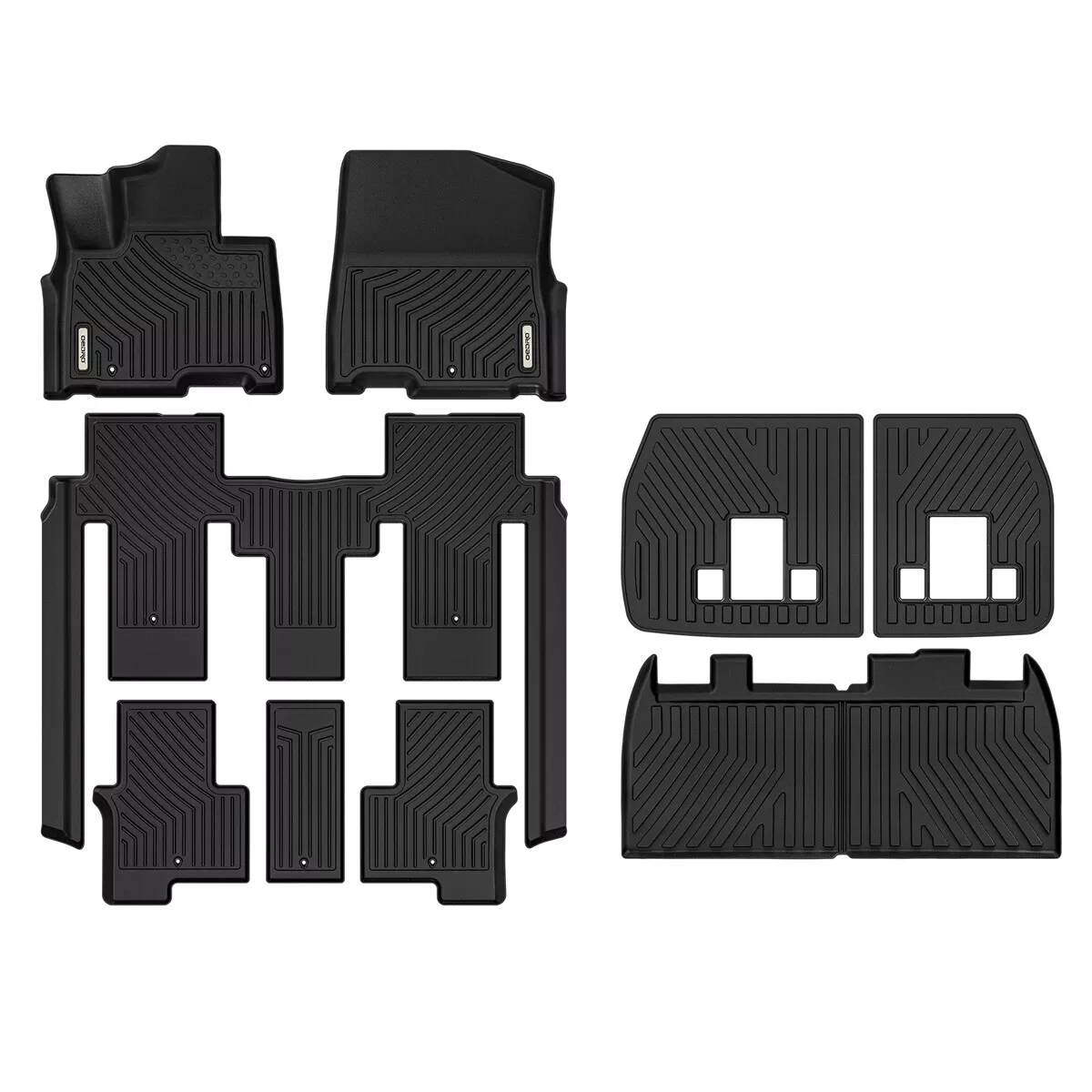 RVNI All Weather Floor & Trunk Mats liner with Backrest for Kia Carnival MPV 2022–2025, 8 Seats