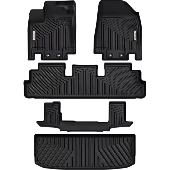 RVNI Floor Mats & Trunk Mat with Backrest Mat for 2025 2024-2021 Kia Sorento 6 & 7 Seats TPE Floor Liner for Kia Sorento Accessories