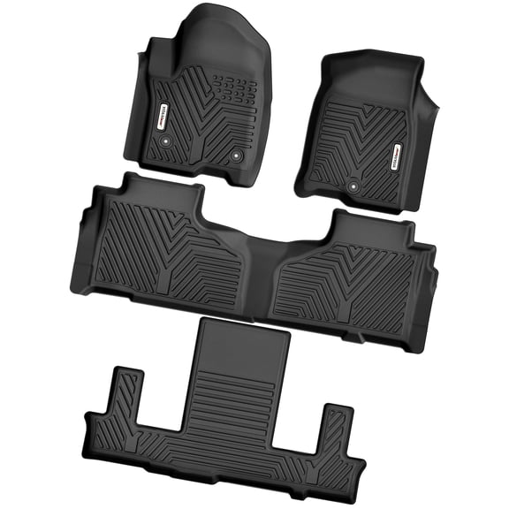 RVNI Floor Mats for 20-23 Ford Explorer Black TPE All-Weather Guard Includes 1st 2nd and 3rd