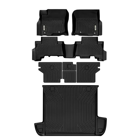 RVNI Floor Mats for 2013-2024 Toyota 4Runner 5-Seater with Backrest TPE All Weather Trunk Mat Odorless Anti-Slip Back Seat Protector