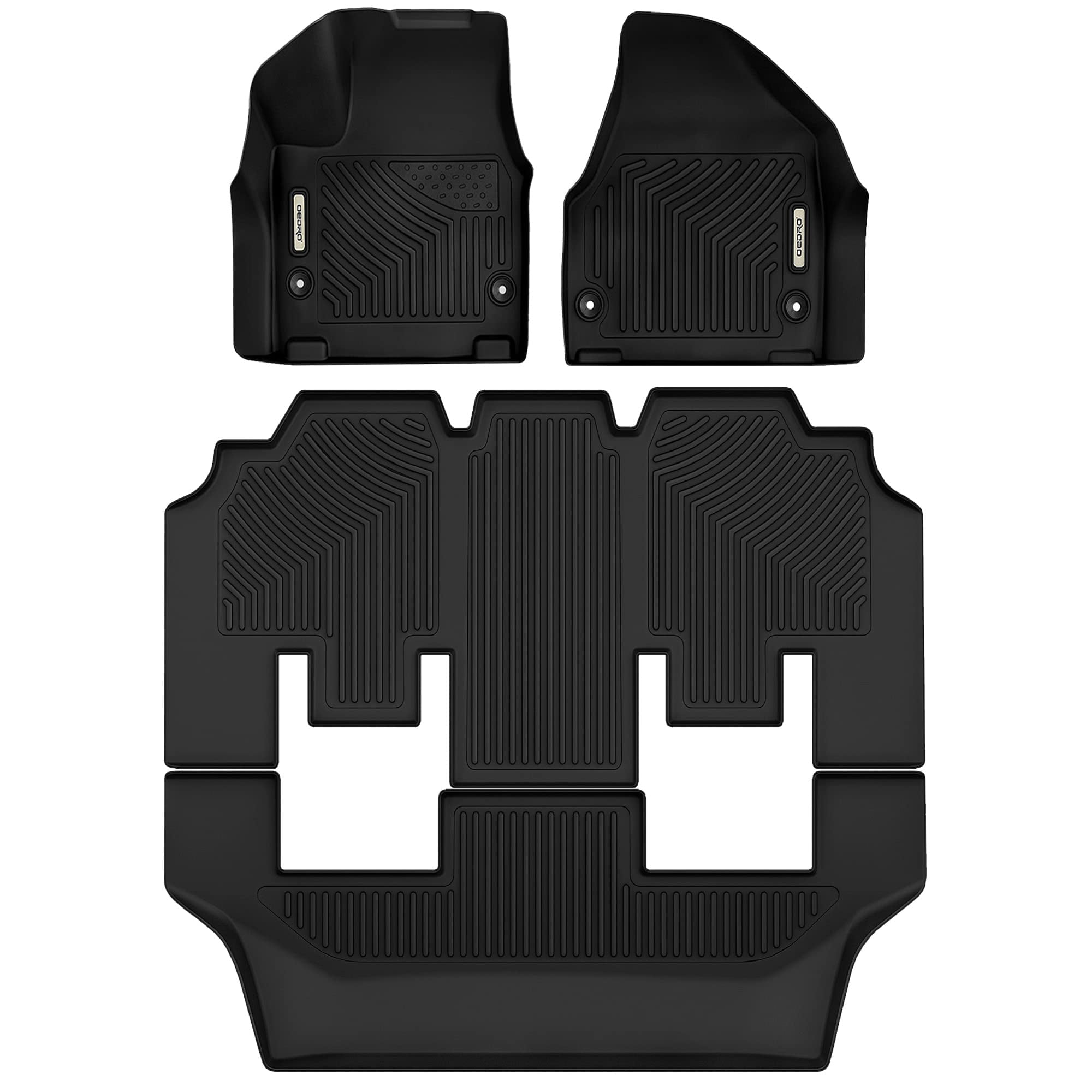 Black All-Weather TPE Custom Fit Floor Mats for Chrysler Pacifica