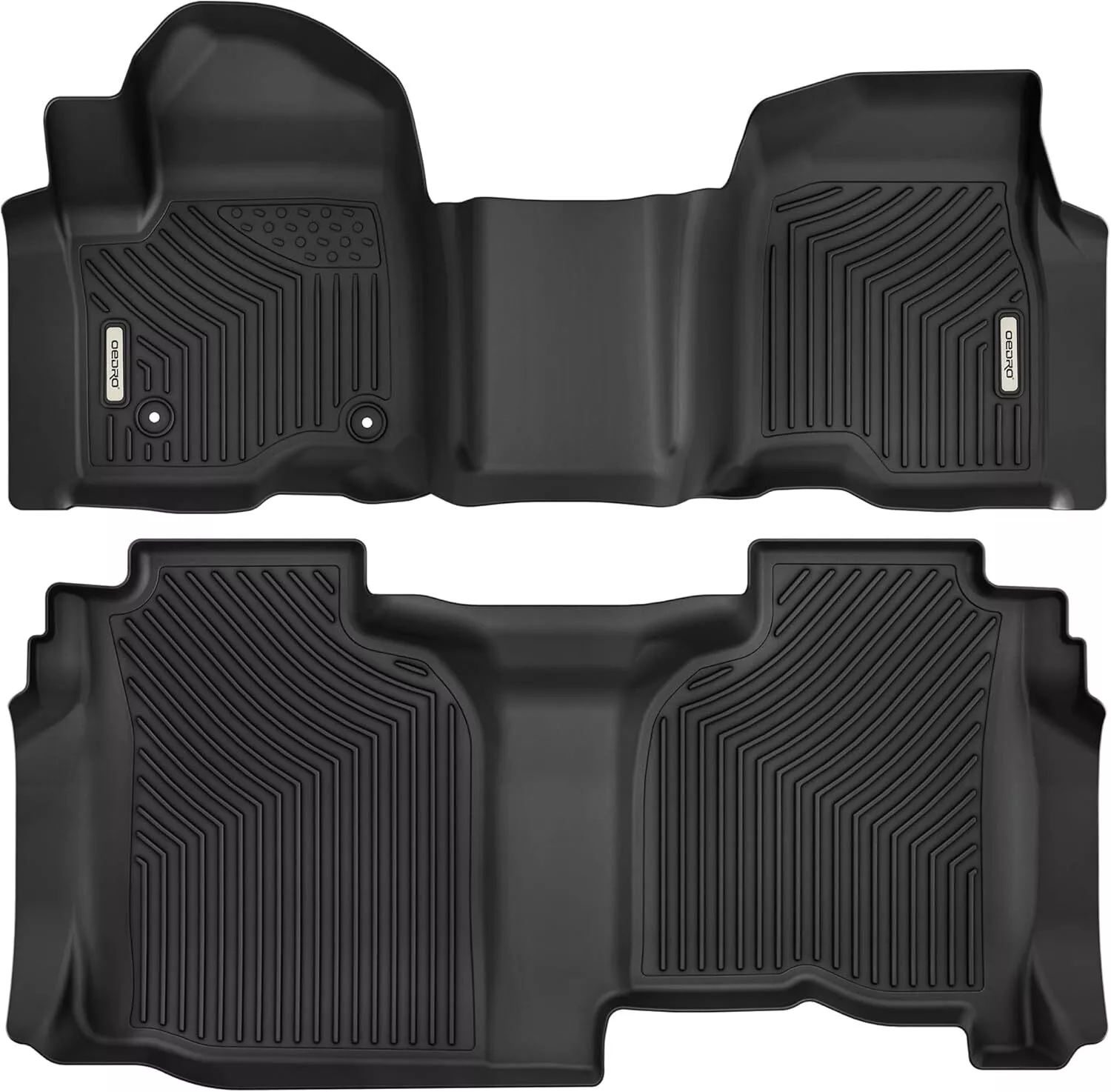 RVNI Floor Mats for 2020-2025 Chevy Silverado & GMC Sierra 2500HD/3500HD Crew Cab TPE All-Weather Car Mats Without Rear Underseat Storage Box