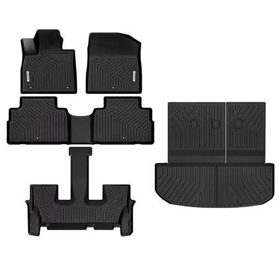 RVNI Floor Mats for Hyundai Palisade 2020-2025 with 7-Seat with Backrest for 2025 Palisade Accessories All Weather Trunk Mat
