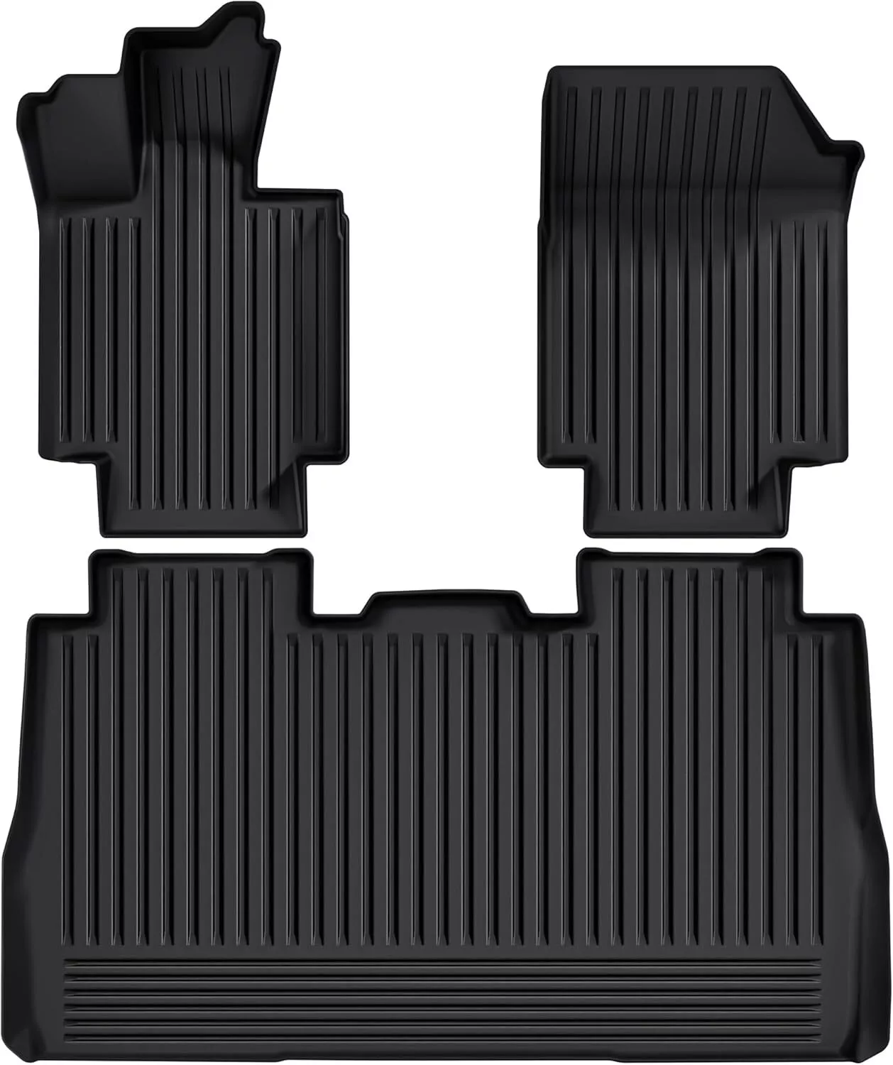 RVNI Floor Mats for Tesla Cybertruck 2024 2025 1st & 2nd Row TPE All Weather Floor Liners for 2024 Cybertruck Accessories Black