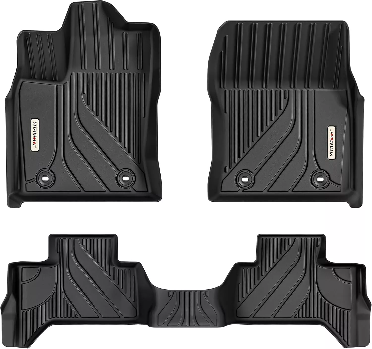 RVNI Floor Mats for Toyota Tundra Double Cab 2022-2025 for Tundra Car Mats All-Weather TPE Front and Rear Row Floor Liners Black