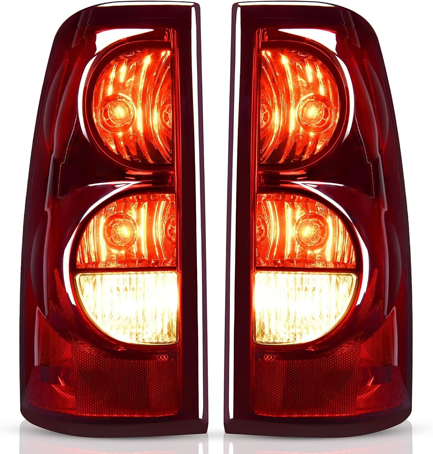 Ledkingdomus Pair Tail Lights For 2003-2006 Chevrolet Silverado 1500 2500 HD Rear Brake Lamps