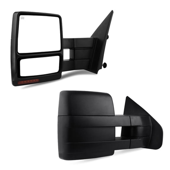 Ledkingdomus Pair of Tow Mirrors For 2004-2006 Ford F150 Power Heated Led Turn Signal Puddle