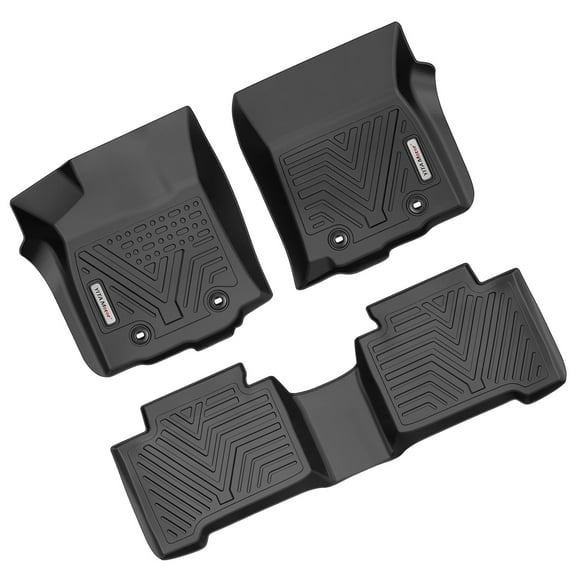 RVNI TPE Floor Mats Set Rubber Front and Rear for 2016-2023 Tacoma Double Cab 1st & 2nd Row All Weather Protection