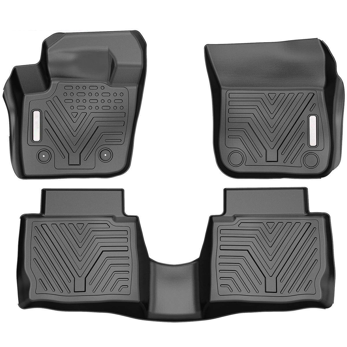 Ledkingdomus TPE Rubber Floor Mats 3 Piece For 20132016 Ford Fusion 1st & 2nd Row All Weather