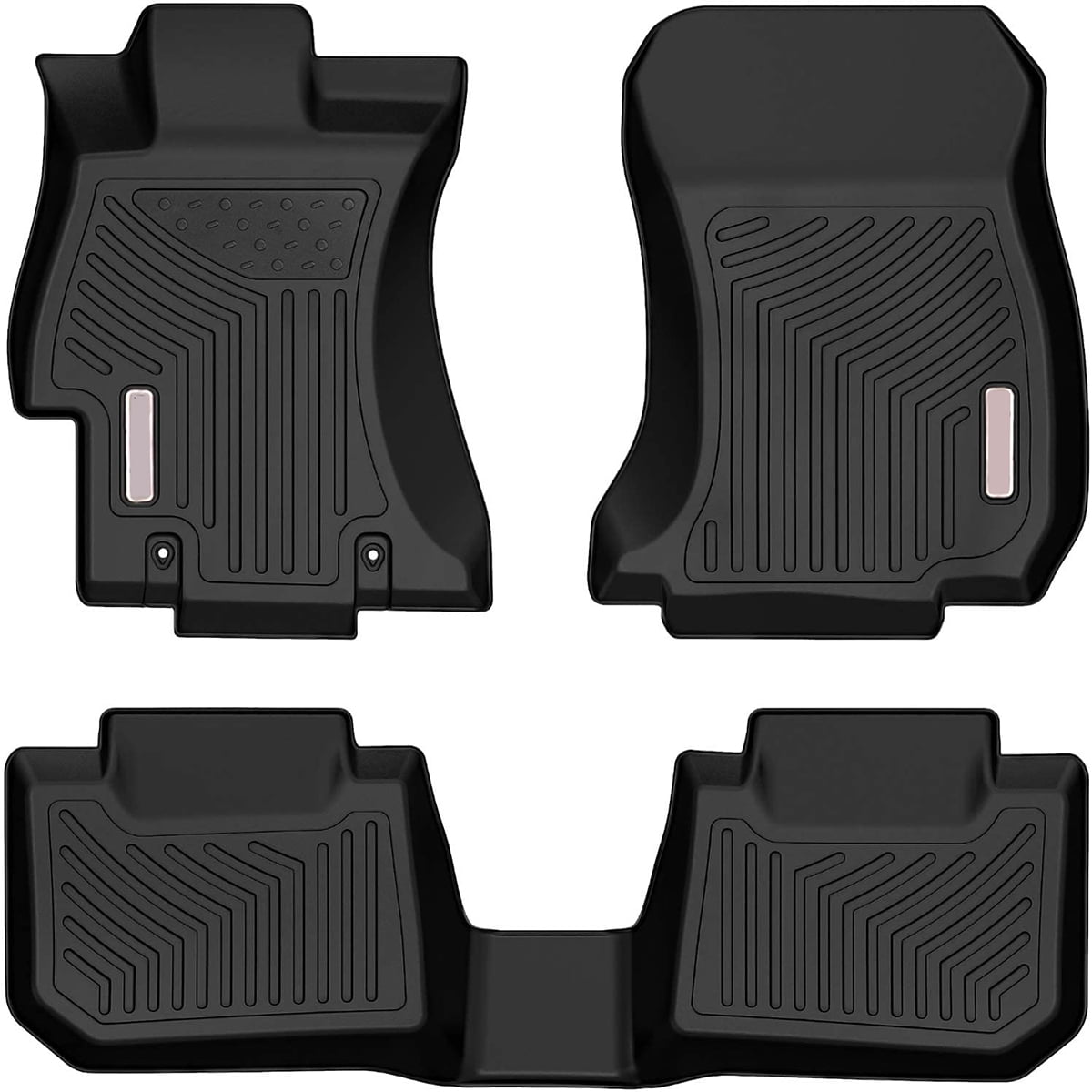 RVNI TPE Rubber Front & Rear for 2015-2019 Subaru WRX/WRX STI F&R Floor Mats Set, All-Weather Protection