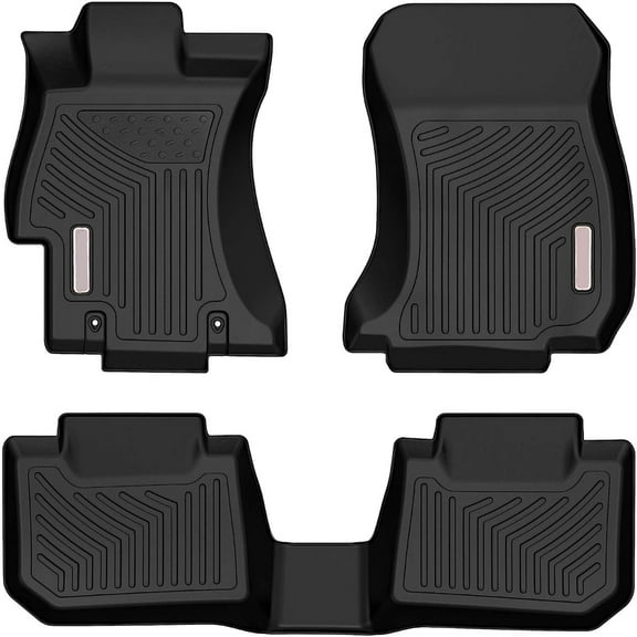 RVNI TPE Rubber Front & Rear for 2015-2019 Subaru WRX/WRX STI F&R Floor Mats Set, All-Weather Protection