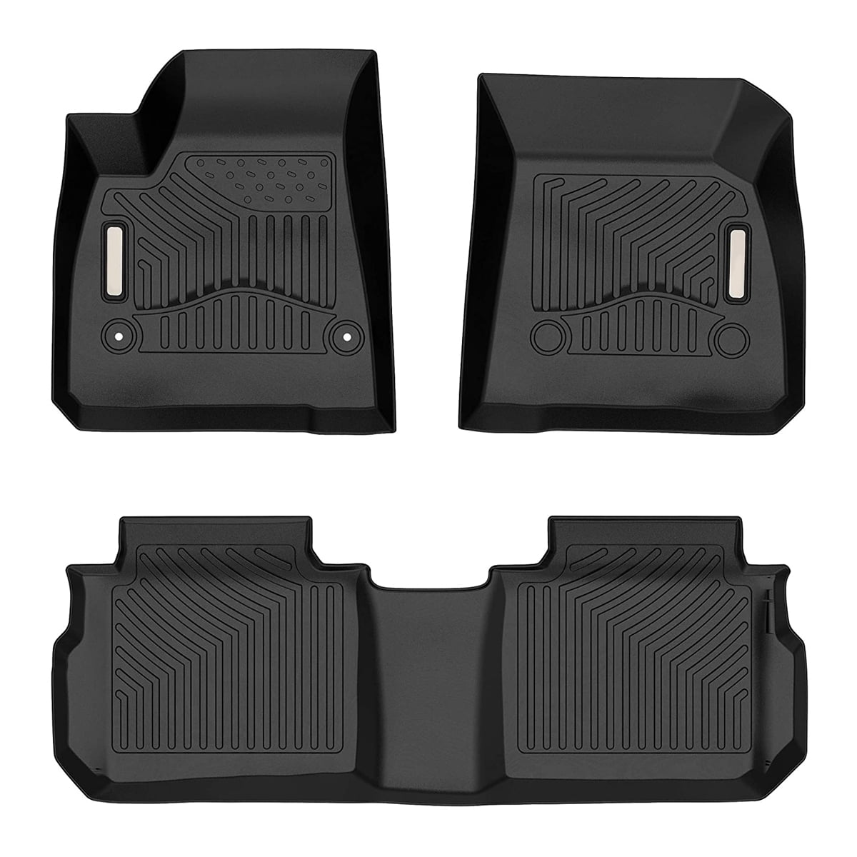 Ledkingdomus TPE Rubber Front and Rear 3Piece Floor Mats Liners fit