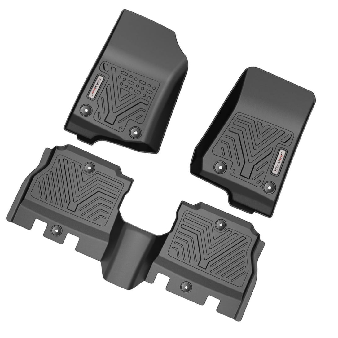 RVNI TPE Rubber Front and Rear for 2018-2024 Jeep Wrangler JL 4-Door Floor Mats Set All-Weather Protection