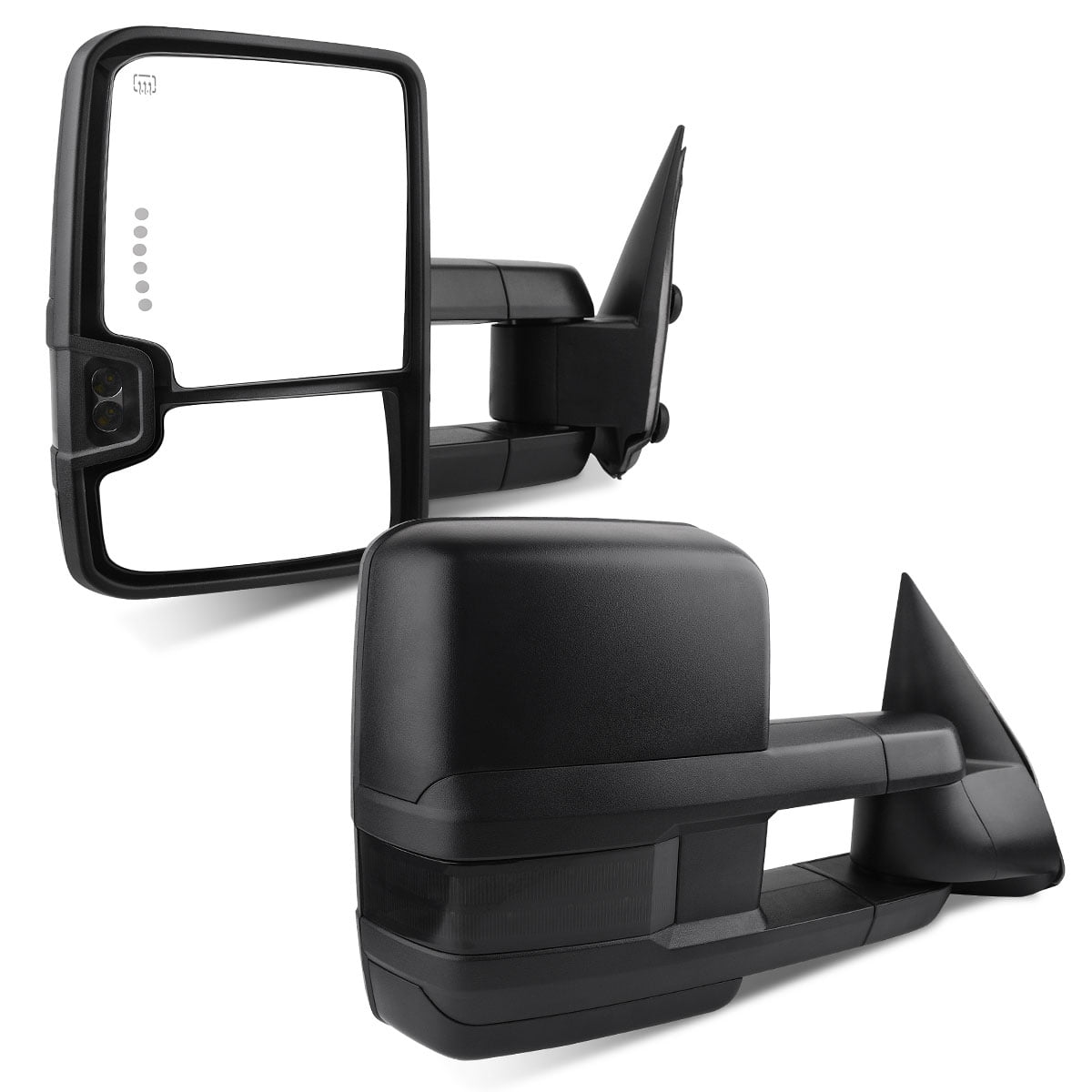Ledkingdomus Tow Mirrors Smoke Signal for 2003-2007 Chevy Silverado 1500 2500 Power Heated