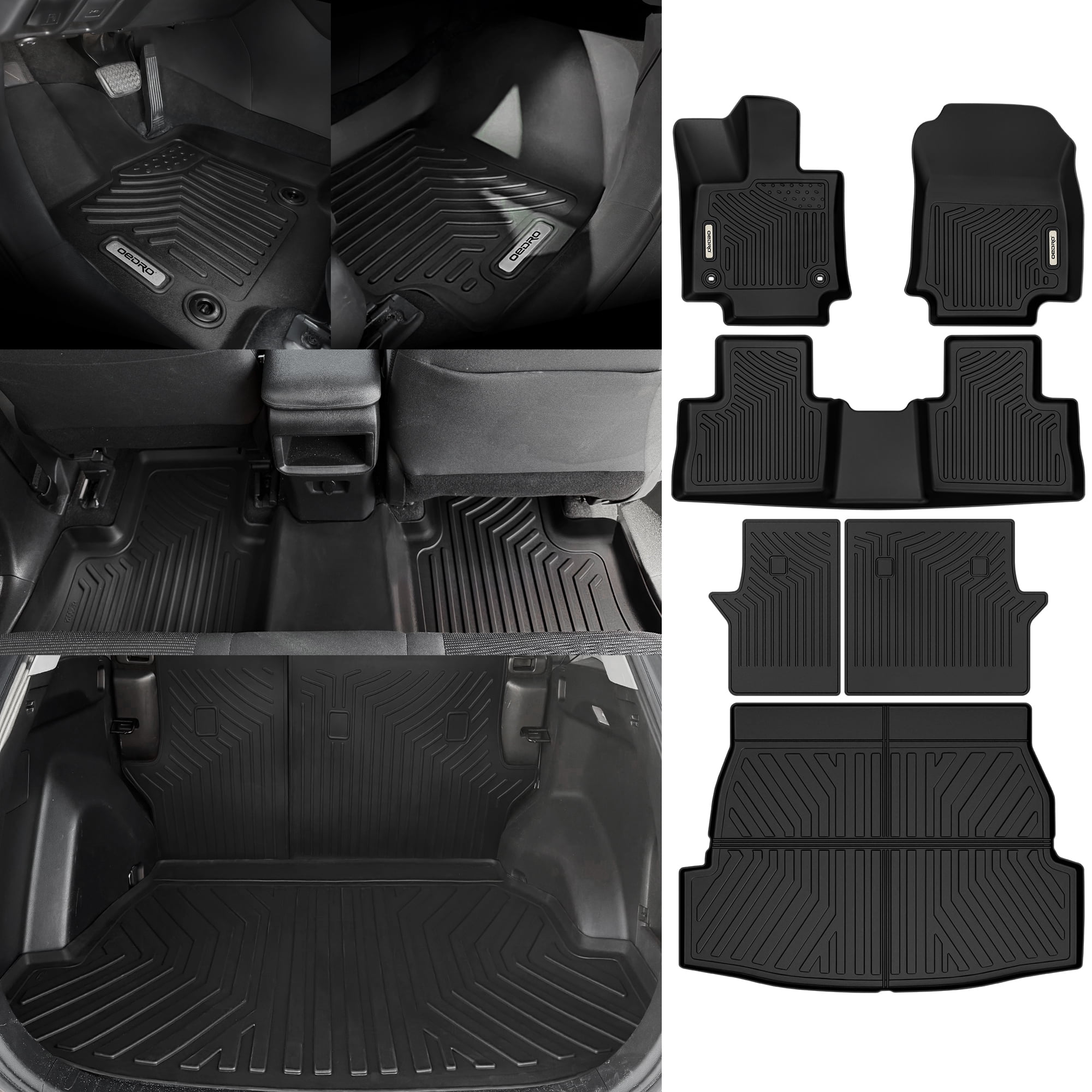 OMAC Black TPE Cargo Liner Mat For Toyota RAV4 (2019-2025) - All-Weather Trunk Protector
