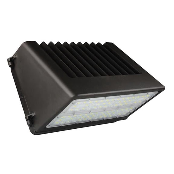 Ledsion FWP-80W-120V-50K-P Full Cutoff 80W 10400 Lumens 100-277V Photocell Wall Pack Light, Brown