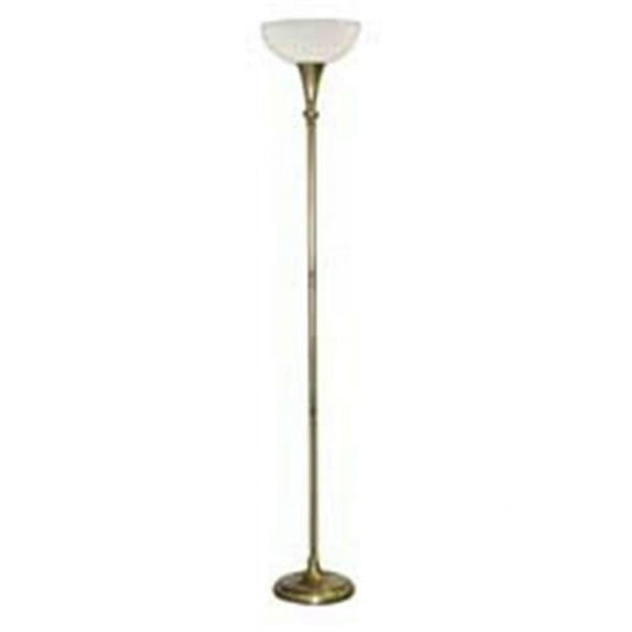 Ledu Corporation LEDL9003 Antique Floor Lamp- Torchiere- Alabaster Shade- 68in.H- Brass