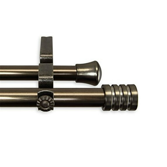 Lee 13/16" Double Curtain Rod-Color:Antique Brass,Size:28-48"