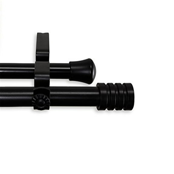 Lee 13/16" Double Curtain Rod-Color:Black,Size:28-48"