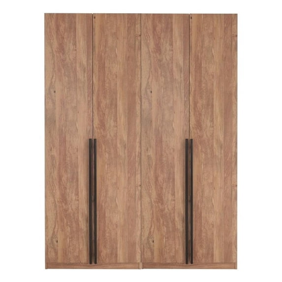 Lee 2-Piece Module Wardrobe 1.0 & 2.0 Closet from Engineered Wood - Golden Brown