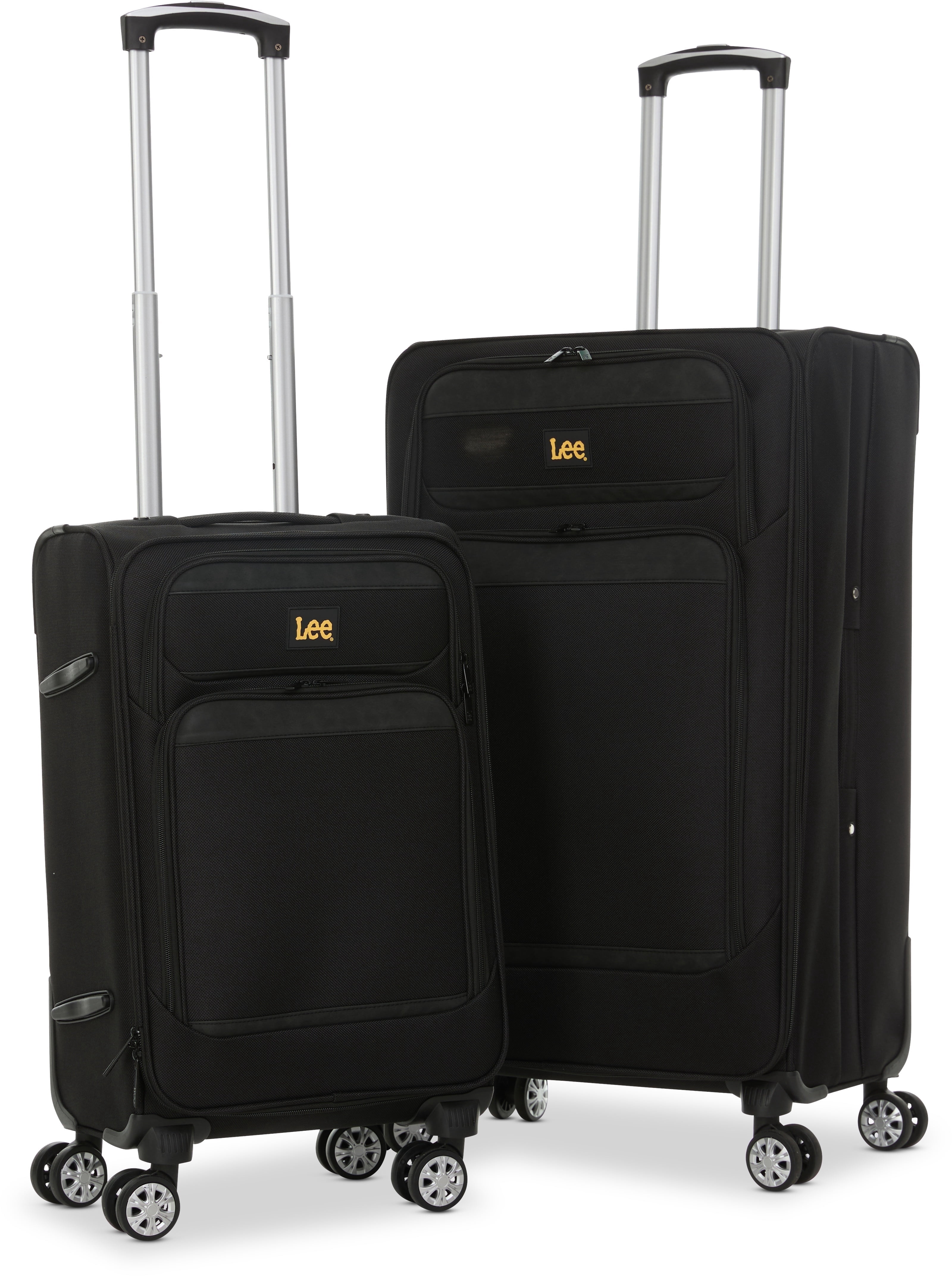 Lee 21/28 in Unisex 2-Piece Luggage Set, Black