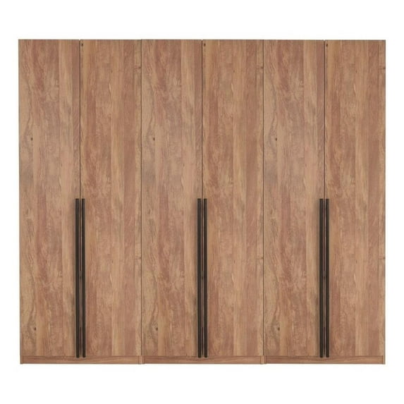 Lee 3-Piece Module Wardrobe Closet from Engineered Wood in Golden Brown