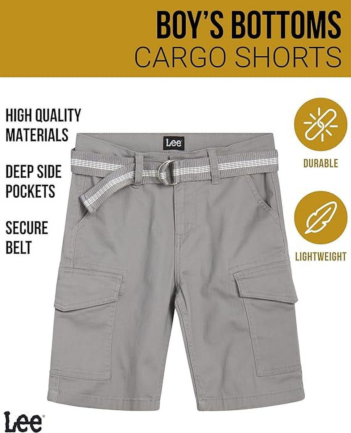 Lee Boys Premium Belted Twill Shorts, Sizes 4-18 and Husky