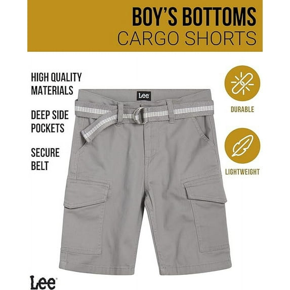 Lee Boys Premium Belted Twill Shorts, Sizes 4-18 and Husky