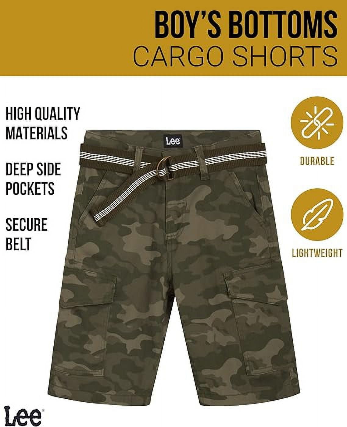 Lee Boys Premium Belted Twill Shorts, Sizes 4-18 and Husky