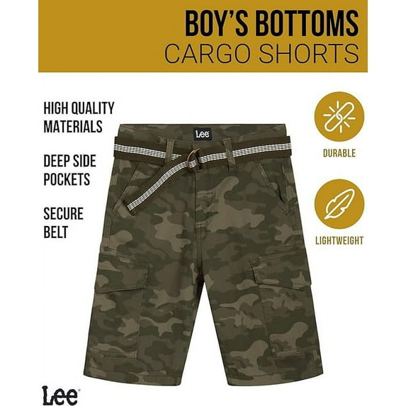 Lee Boys Premium Belted Twill Shorts, Sizes 4-18 and Husky