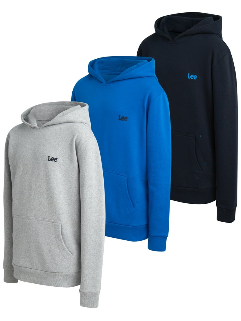 Lee Boys' Pull Over Hoodie Pack Soft and Cozy Plain Hooded