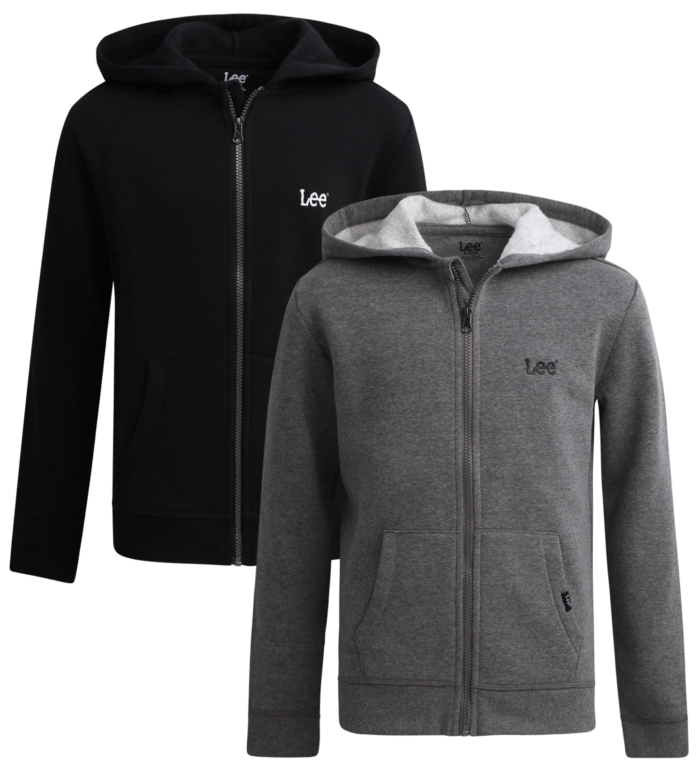 Lee Boys Zip Up Hoodie Lightweight Soft Hooded Sweatshirt for Boys Plain Hoodies 2 or 3 Pack