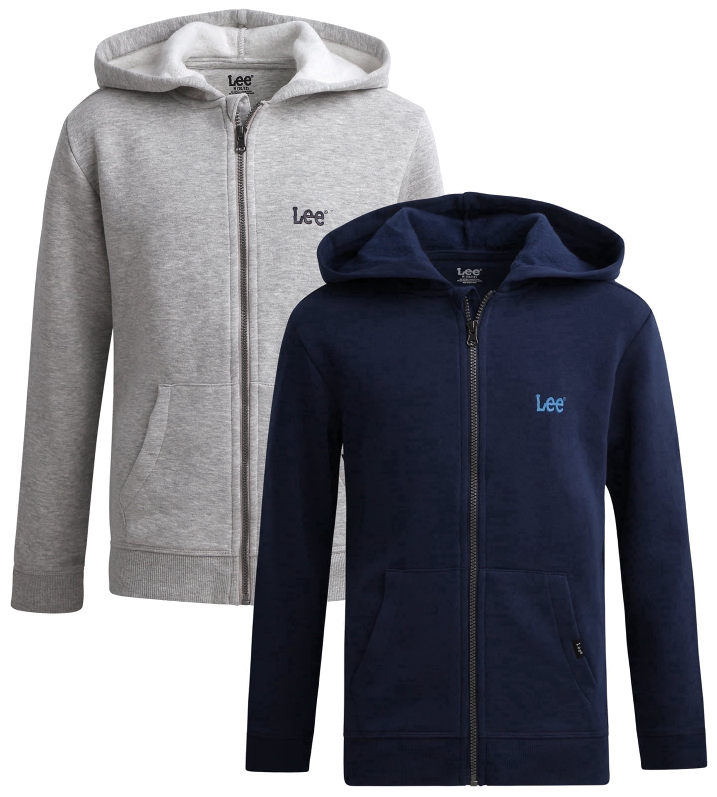 Lee Boys Zip Up Hoodie Lightweight Soft Hooded Sweatshirt for Boys Plain Hoodies 2 or 3 Pack