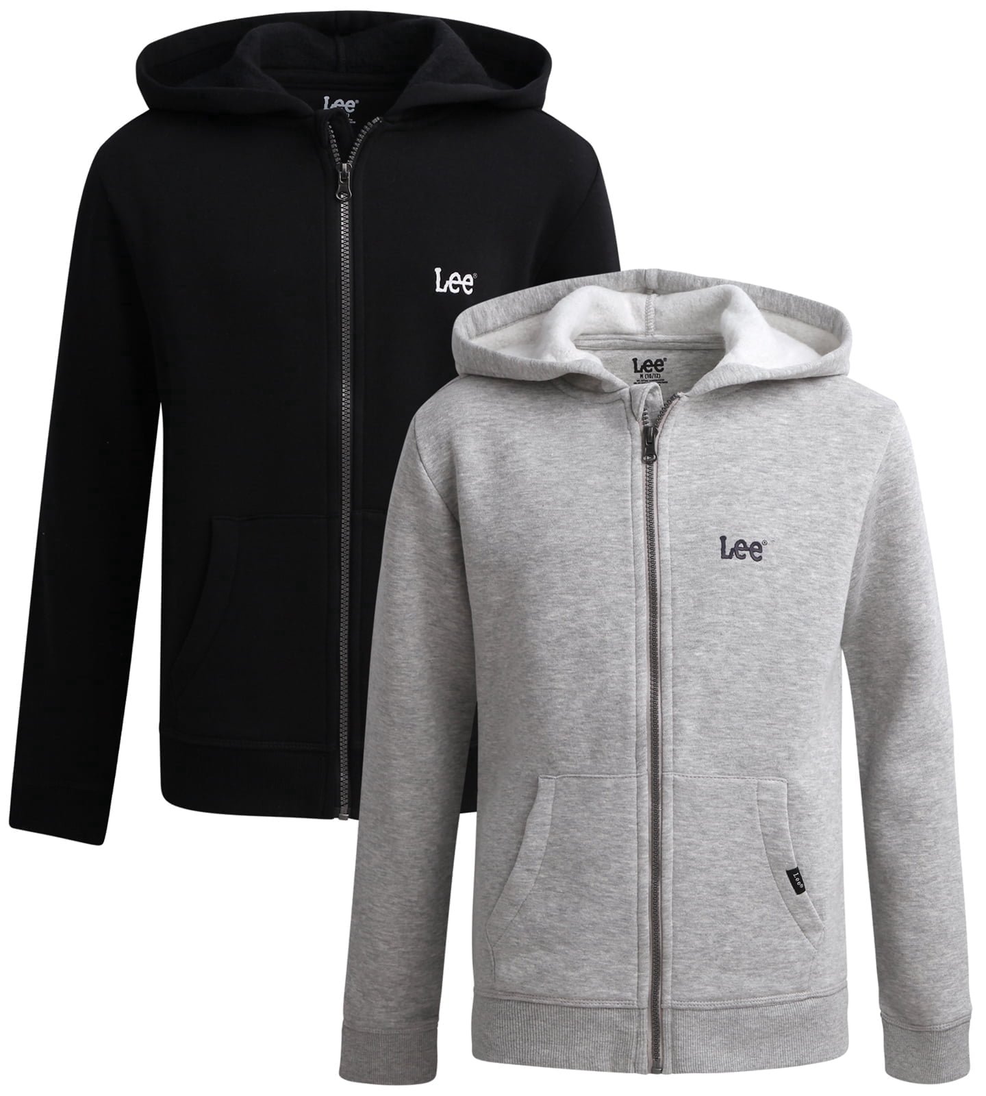Lee Boys Zip Up Hoodie Lightweight Soft Hooded Sweatshirt for Boys Plain Hoodies 2 or 3 Pack