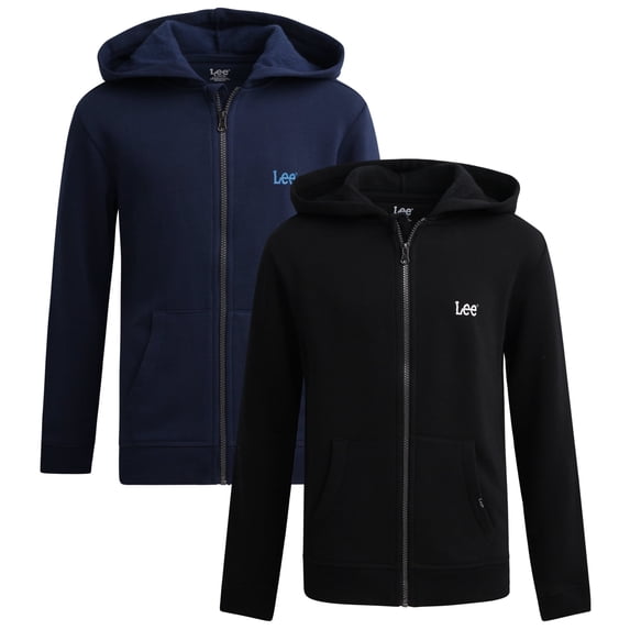 Lee Boys Zip Up Hoodie Lightweight Soft Hooded Sweatshirt for Boys Plain Hoodies 2 or 3 Pack