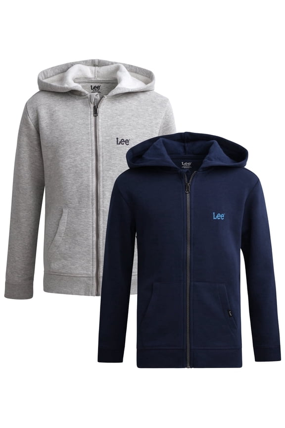 Boys Zip Up Hoodie Lightweight Soft Hooded Sweatshirt for Boys Plain Hoodies 2 or 3 Pack