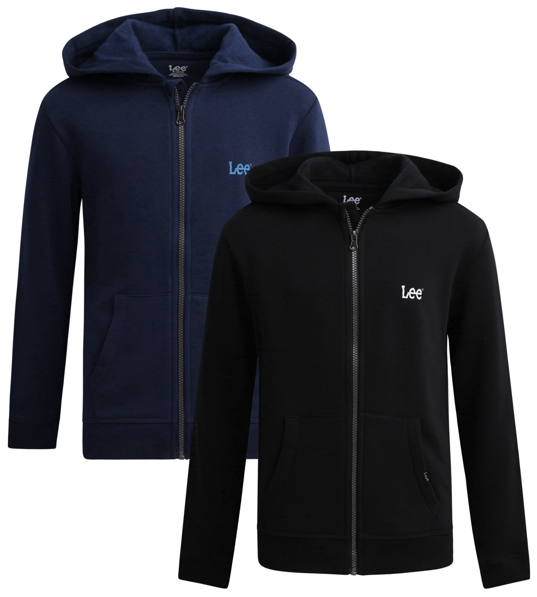Lee Boys Zip Up Hoodie Lightweight Soft Hooded Sweatshirt for Boys Plain Hoodies 2 or 3 Pack