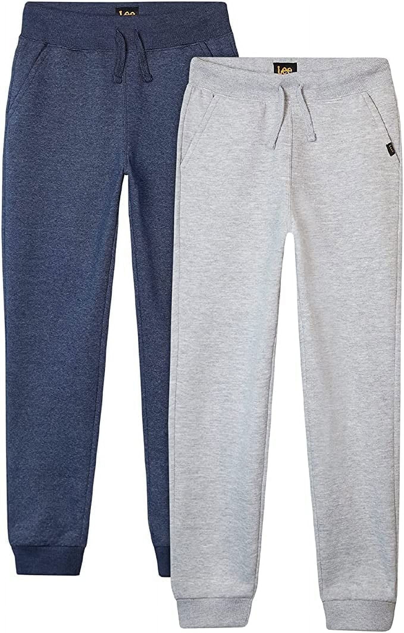 Lee Boys' Sweatpants, 2 Pack Cozy Fleece Jogger Pants with