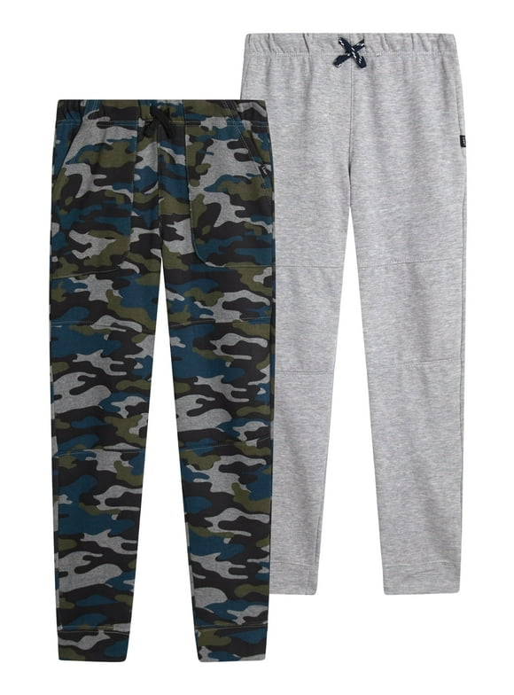 Boys' Sweatpants - 2 Pack Basic Cozy Active Fleece Jogger Pants with Pockets (4-20)