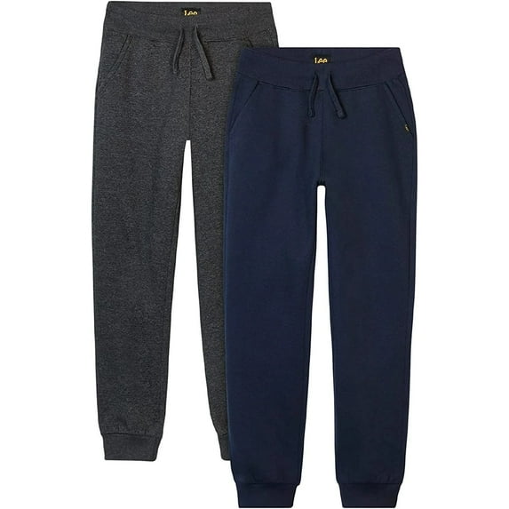 Lee Boys Sweatpants Lightweight Cozy Basic Fleece Jogger Pants with Pockets 2 Pack